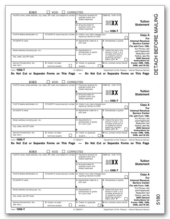 Laser 1098 T Form Bulk Tax Forms