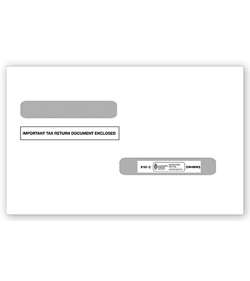 TF61612 - Double Window Tax Envelopes Envelopes for 4-up Forms