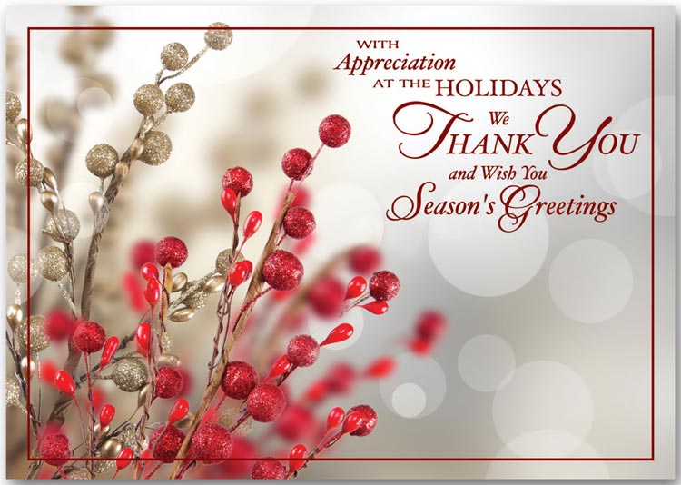 Thank You Holiday Card - Tidings of Appreciation  Ref. N3304