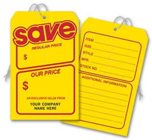 Price Tag Printing - Pre-strung Jumbo Price Tags
